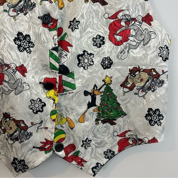 Vintage Looney Tunes Holiday Christmas Poly Vest Y2K 1993 Size Small/Medium - Picture 7 of 11